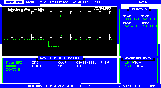 fuel injector oscilloscope pattern